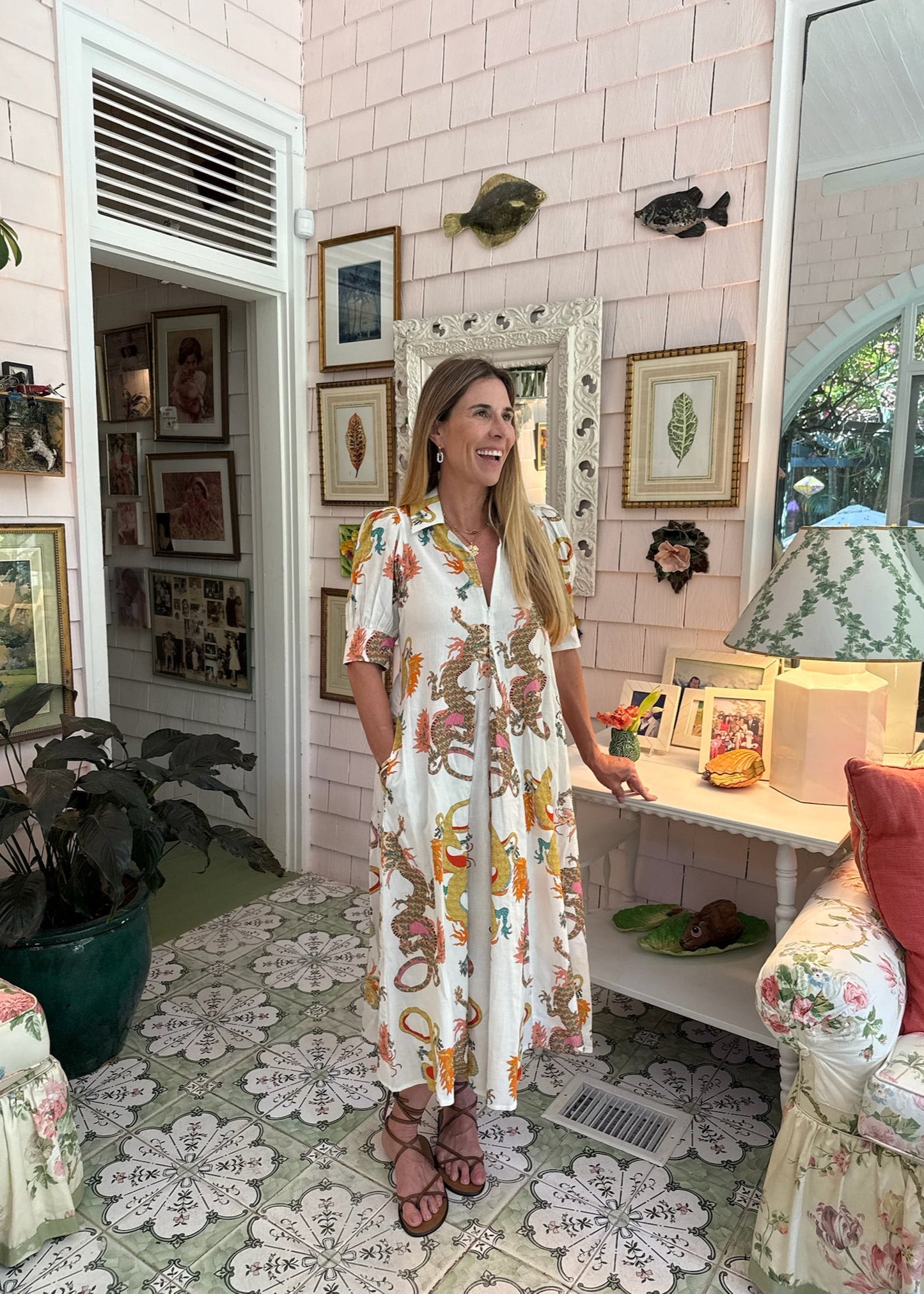 Montauk Dress | White Dragons | Dizzy Lizzie - The Kemble Shop