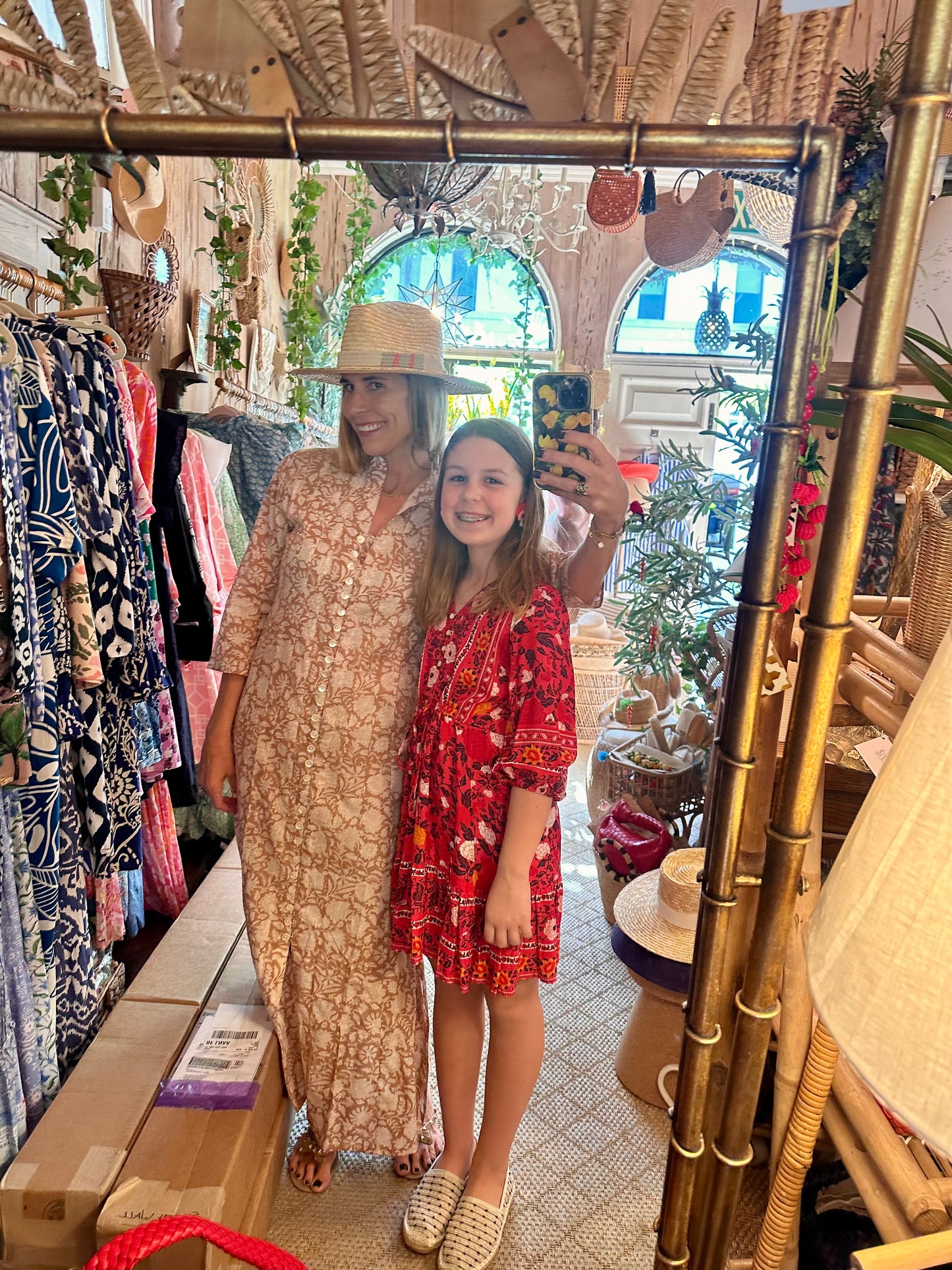 Taupe Garden Palm Beach Tunic Dress - The Kemble Shop