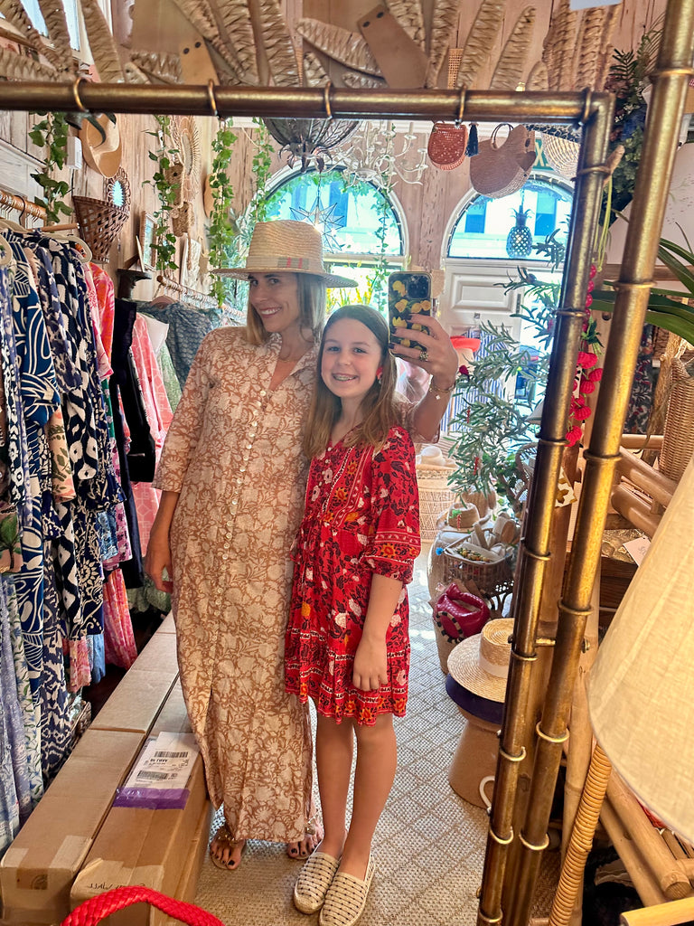 Taupe Garden Palm Beach Tunic Dress - The Kemble Shop