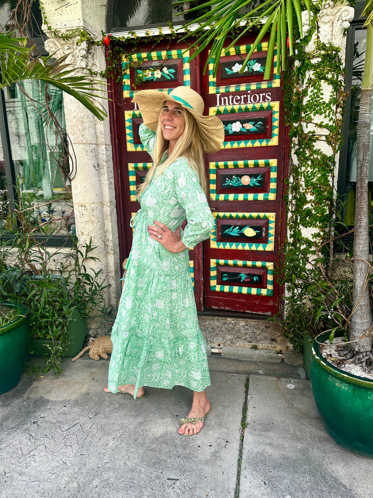 Shannon Dress - Field Green Floral - The Kemble Shop