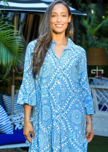 Walker & Wade | Blue Mosaic | Coco Dress - The Kemble Shop