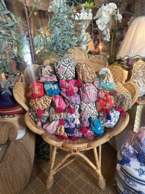 3 in 1 Quilted Toiletry Kit / Cosmetic Bag w/Tassels - Available in Assorted Colors and Patterns - The Kemble Shop