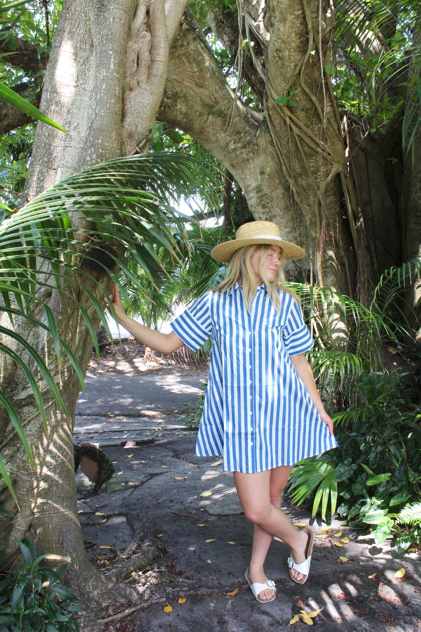 livro shirt dress Livro Gibbons Dress in Lanai Tile, L / Blue
