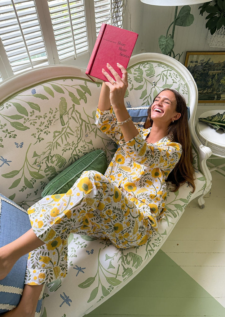 Yellow Daisy Palm Beach Pajamas - The Kemble Shop