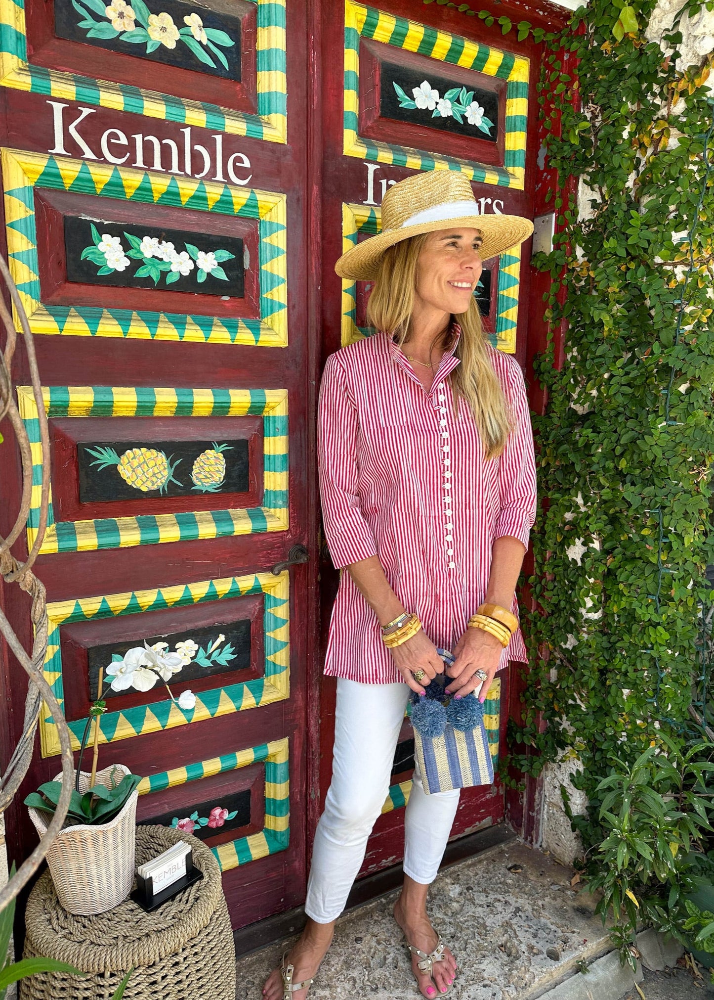 Palm Beach Tunic | Red and White Striped - The Kemble Shop