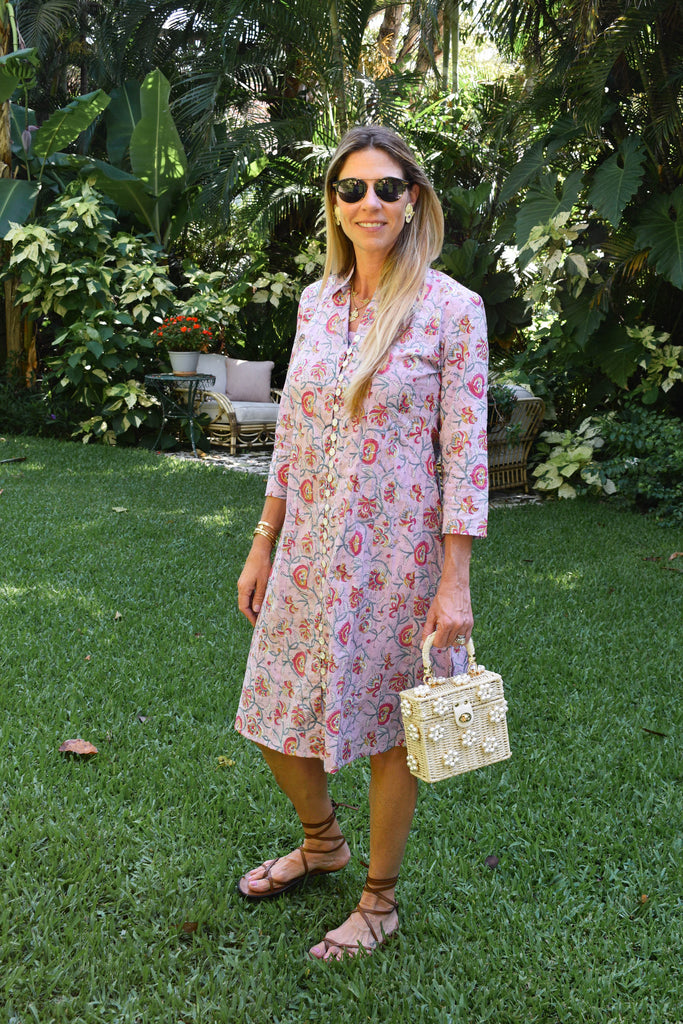 Pink Eclipse Palm Beach Midi Tunic Dress