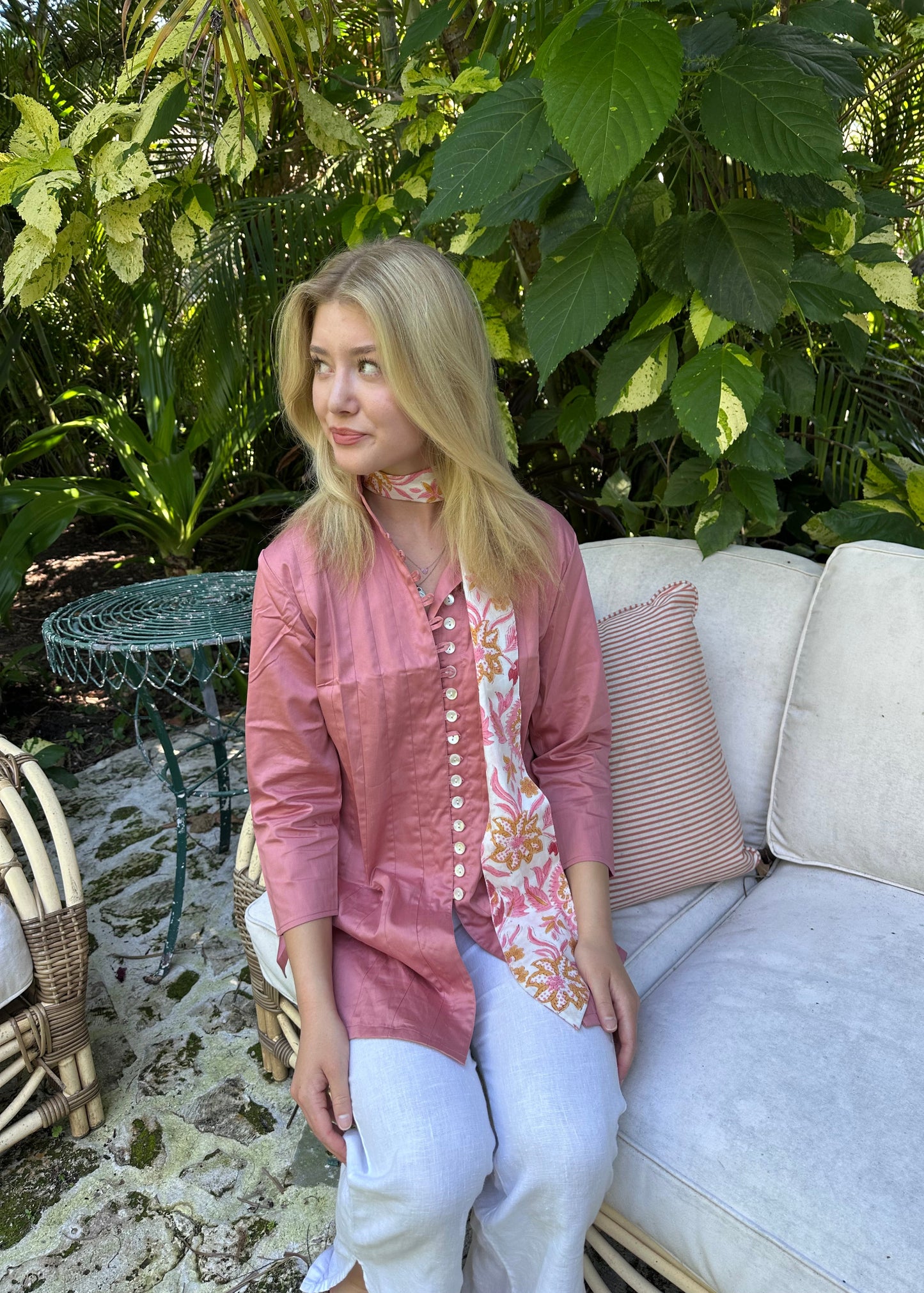 Palm Beach Classic Tunic - Solid Coral - The Kemble Shop