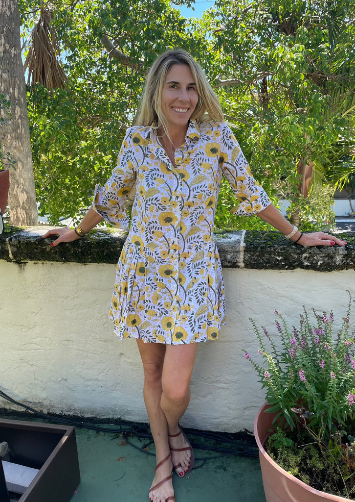 Kirsten- Yellow Daisy Dress - The Kemble Shop