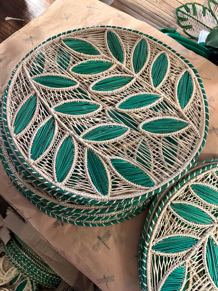 Green Fern Rattan Placemat - The Kemble Shop