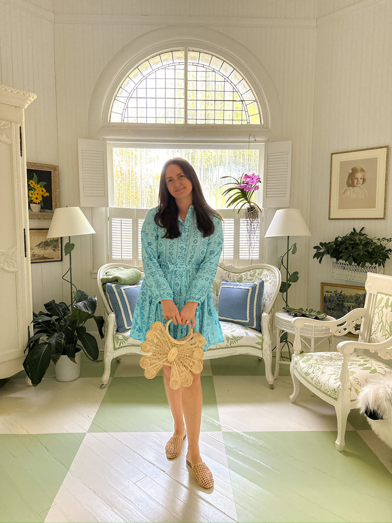 Turquoise Alexandra Dress - Walker & Wade - The Kemble Shop