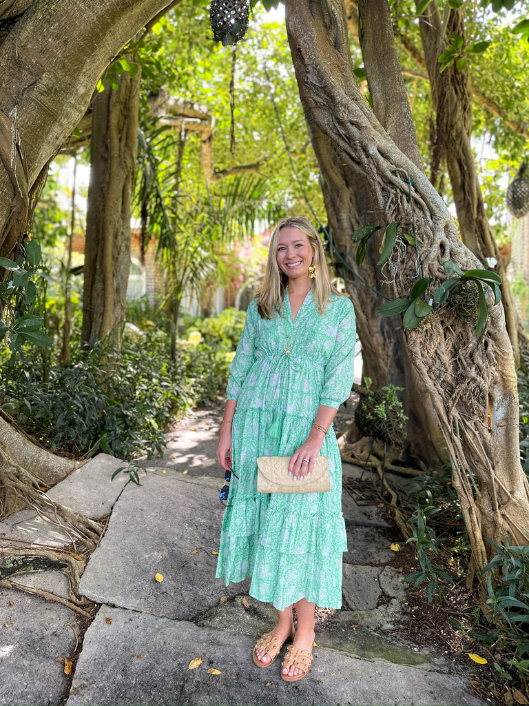 Shannon Dress - Field Green Floral - The Kemble Shop