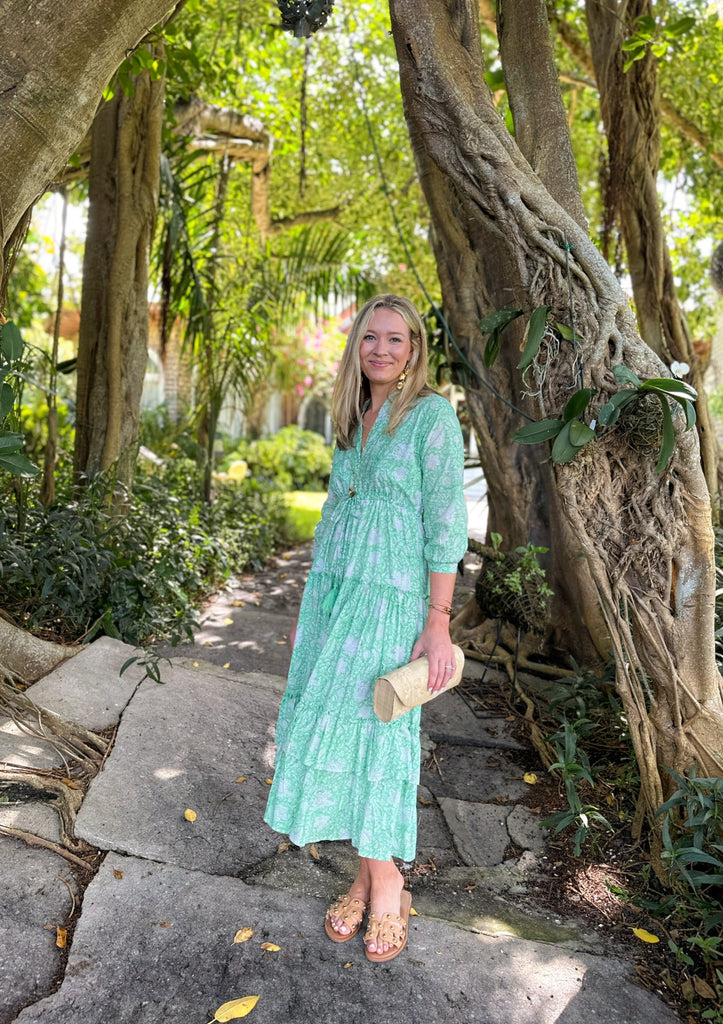 Shannon Dress - Field Green Floral - The Kemble Shop