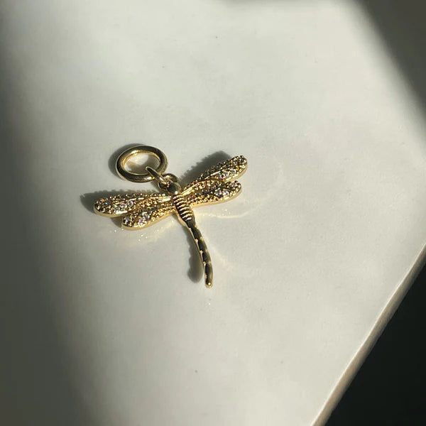 Idalia - The Lola Dragonfly & Heart Charm Necklace - The Kemble Shop