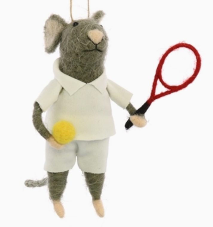 Felt Tennis Mouse Ornament - The Kemble Shop