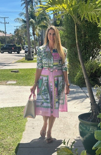 Mrs Maisel Dress / Pink and Blue Hermes - Dizzy Lizzie - The Kemble Shop