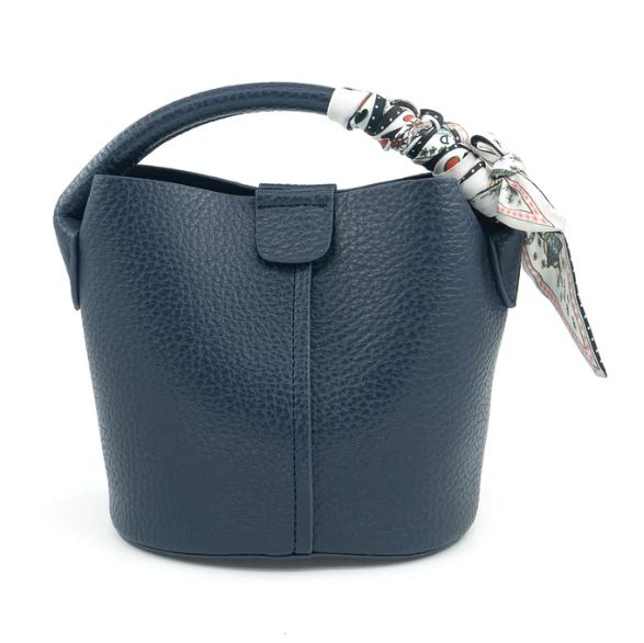 Navy Mini Tote w/Scarf