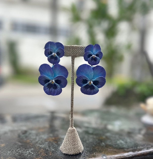 Purple and Sky Blue Drop Earrings - The Kemble Shop