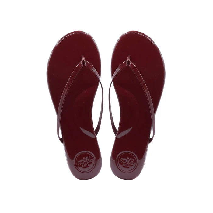 Solei Sea Flip Flops · Indie Burgundy Patent - The Kemble Shop