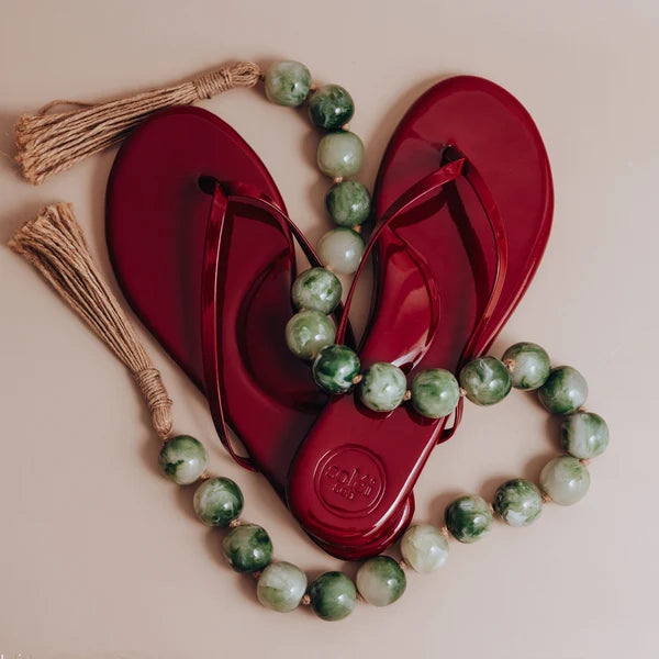 Solei Sea Flip Flops · Indie Burgundy Patent - The Kemble Shop