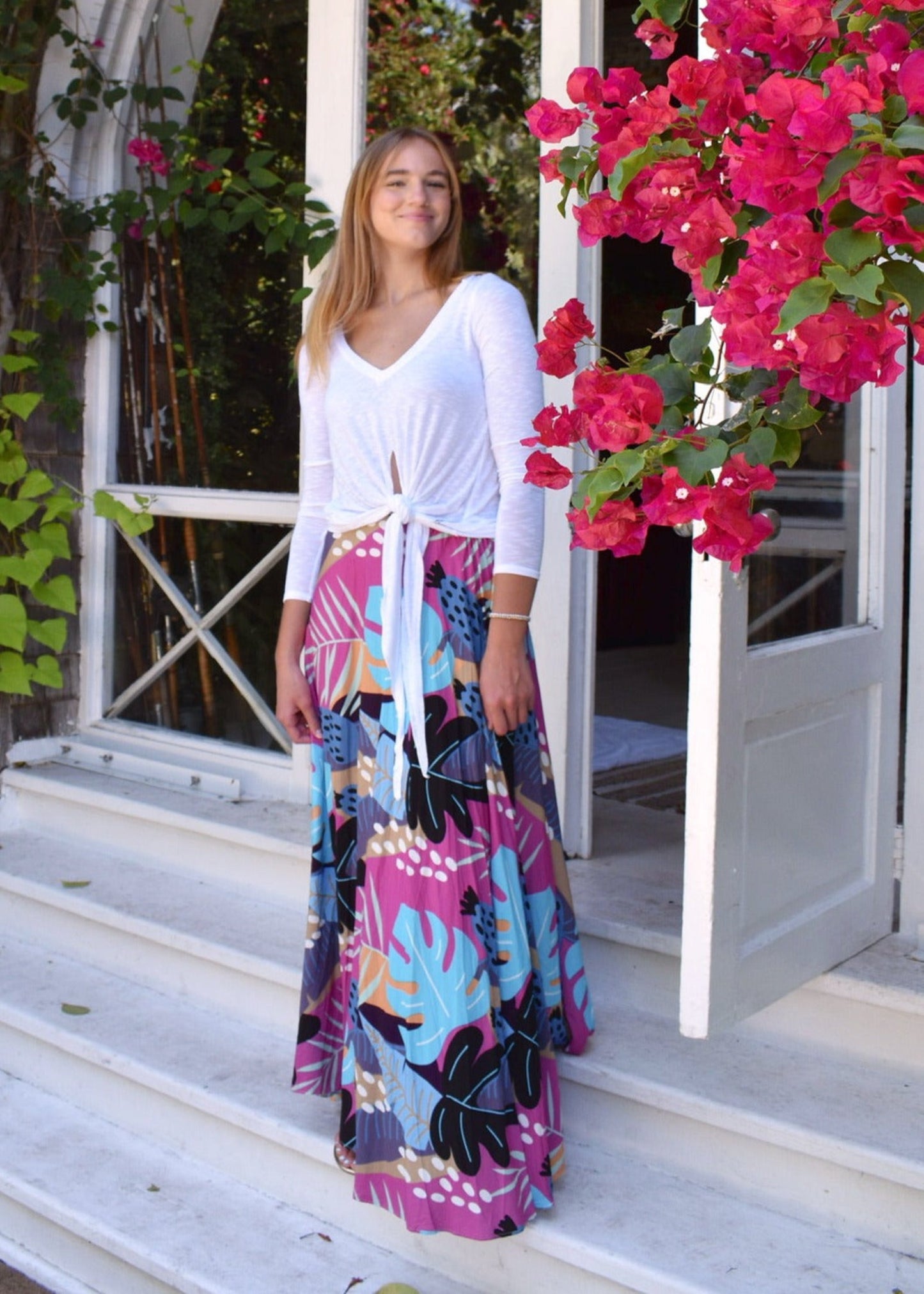 Walker & Wade - Tropicana Skirt - Plum - The Kemble Shop