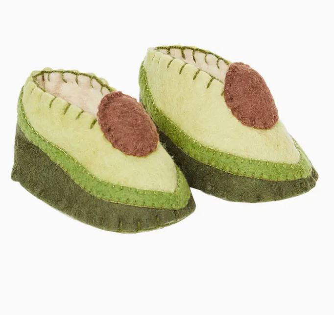 Felt Baby Shoes - Avocado - The Kemble Shop
