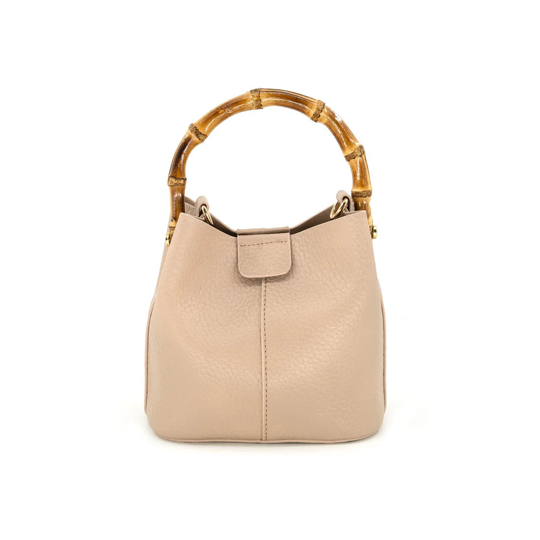 Mini Tote with Bamboo Handle · Beige - The Kemble Shop