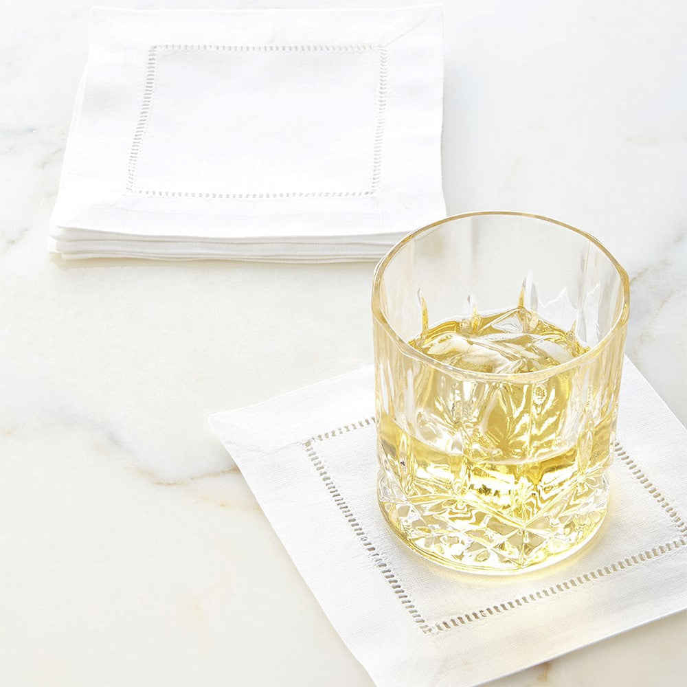 White Linen Cocktail Napkins (6) - The Kemble Shop