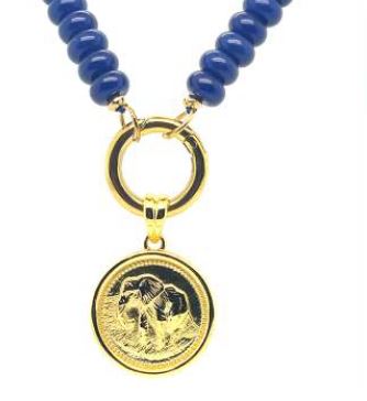 Elephant Navy Pendant Necklace - Love Ellison