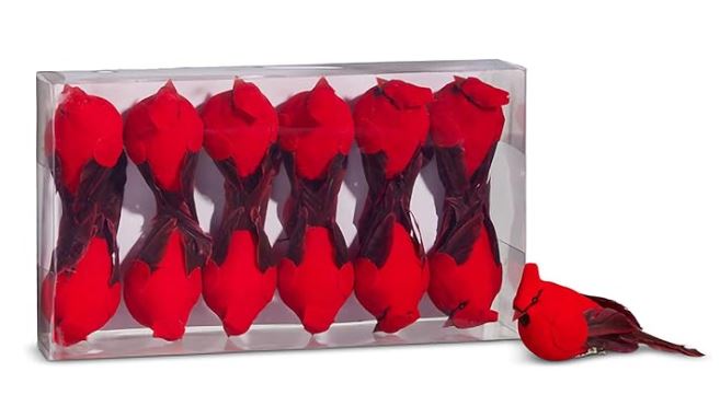Box of Cardinals - 12 Clip on Cardinal Ornaments - The Kemble Shop