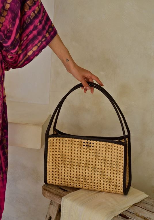 Cane Tote - Dark Brown Leather