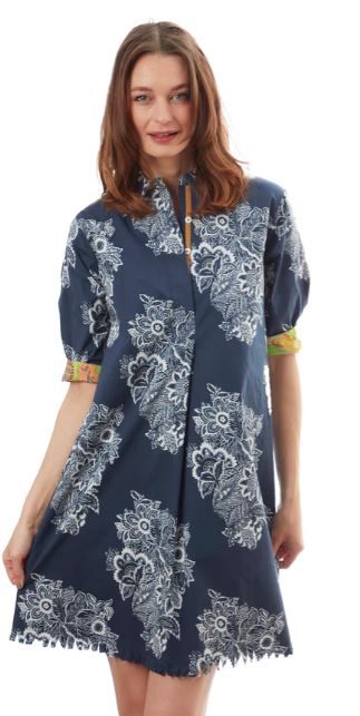 Chatham Dress / Navy & White Paisley - Dizzy Lizzie - The Kemble Shop