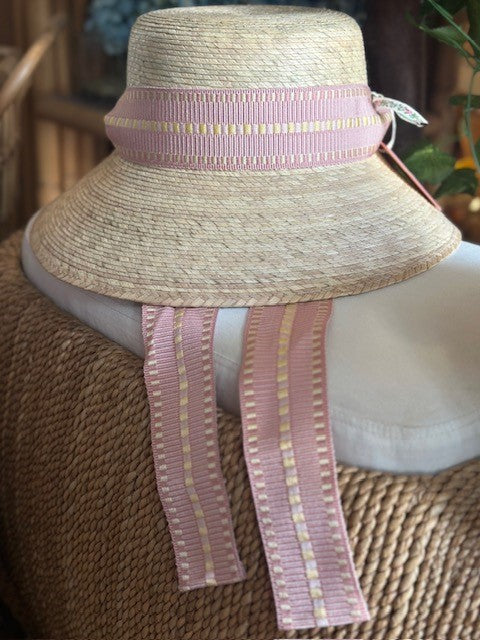 Clematis Hat | Pink Ribbon | Sarah Bray Bermuda - The Kemble Shop