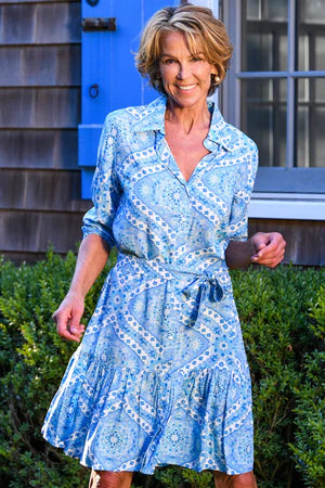 Coco Dress | Blue Mosaic | Walker & Wade - The Kemble Shop