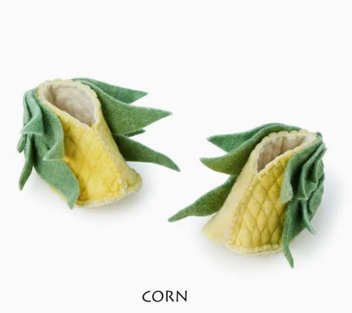 Felt Baby Shoes - Corn - The Kemble Shop