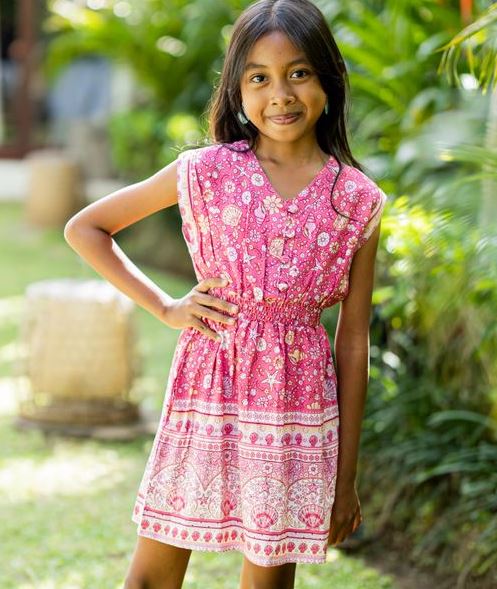 Walker & Wade - Anna Girls DressPink Shells - The Kemble Shop