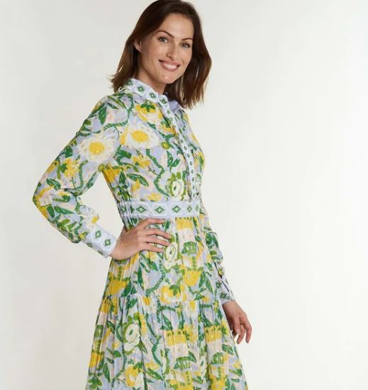 Annabelle Maxi Long Sleeve in Falconer Lemon Yellow  - CK Bradley - The Kemble Shop