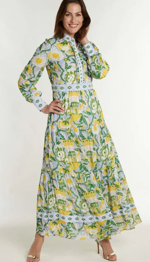 Annabelle Maxi Long Sleeve in Falconer Lemon Yellow  - CK Bradley - The Kemble Shop