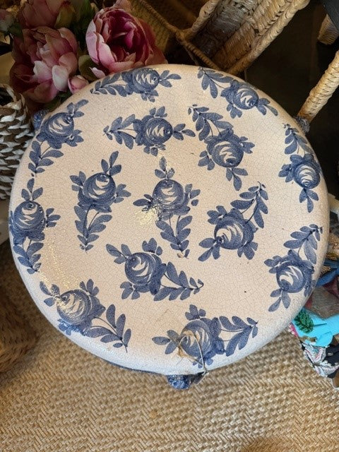 Garden Stool | Blue & White - The Kemble Shop