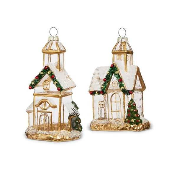 Gold Church Ornaments - 5" - The Kemble Shop