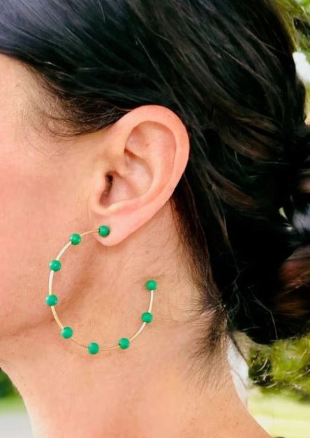 Hoops - Beaded Gold Hoops - The Kemble Shop