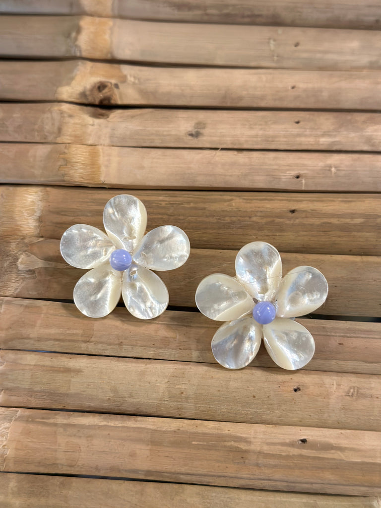 Polly Light Blue Bead Earrings - The Kemble Shop