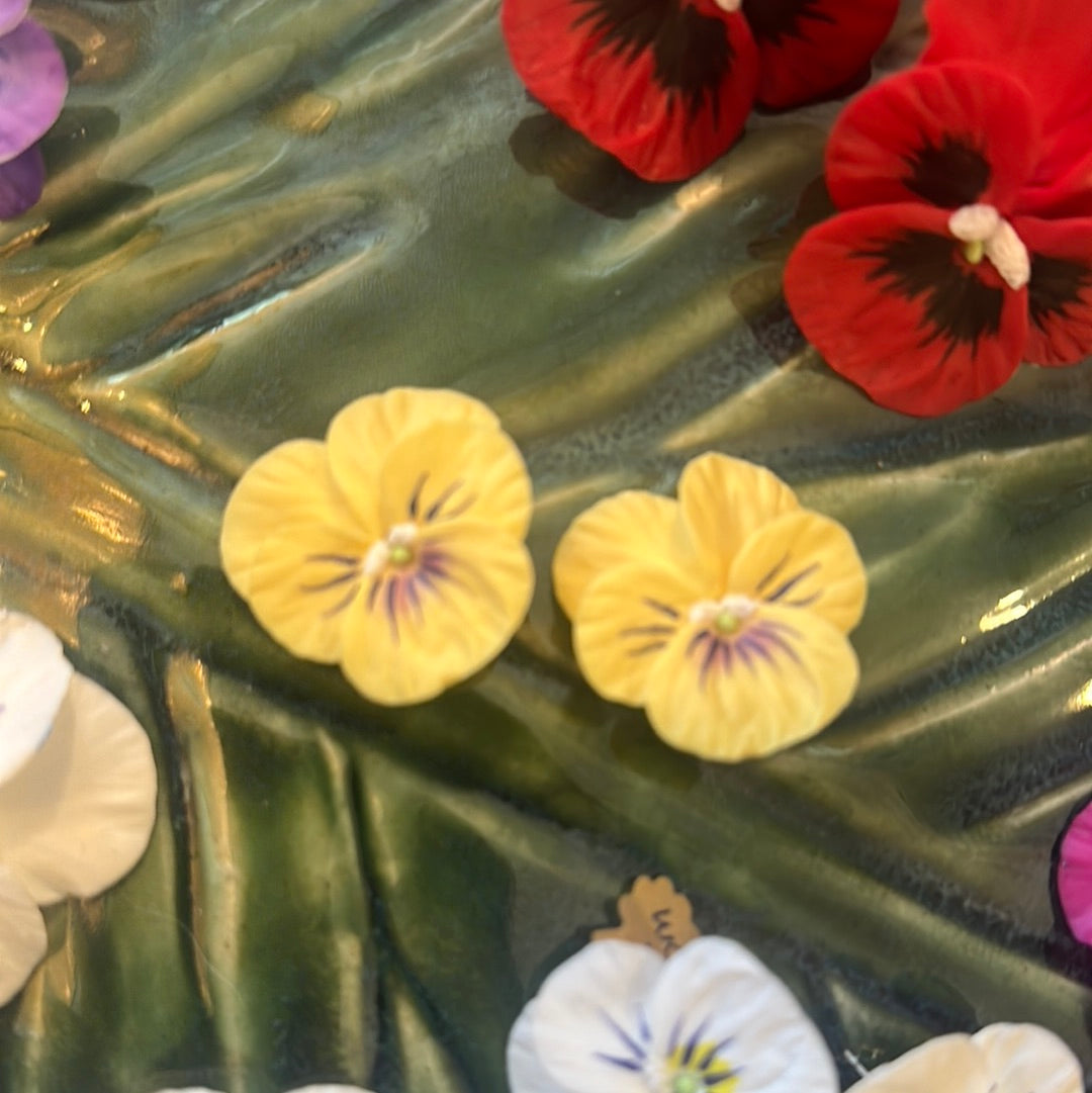 Pansy Earrings - Medium Light Yellow-Purple - The Kemble Shop