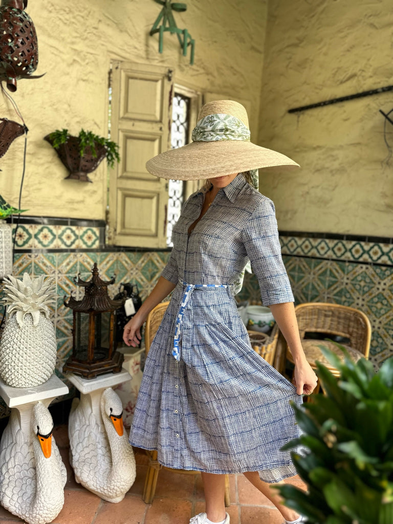 Mrs Maisel Navy and White Checkered Dress - The Kemble Shop