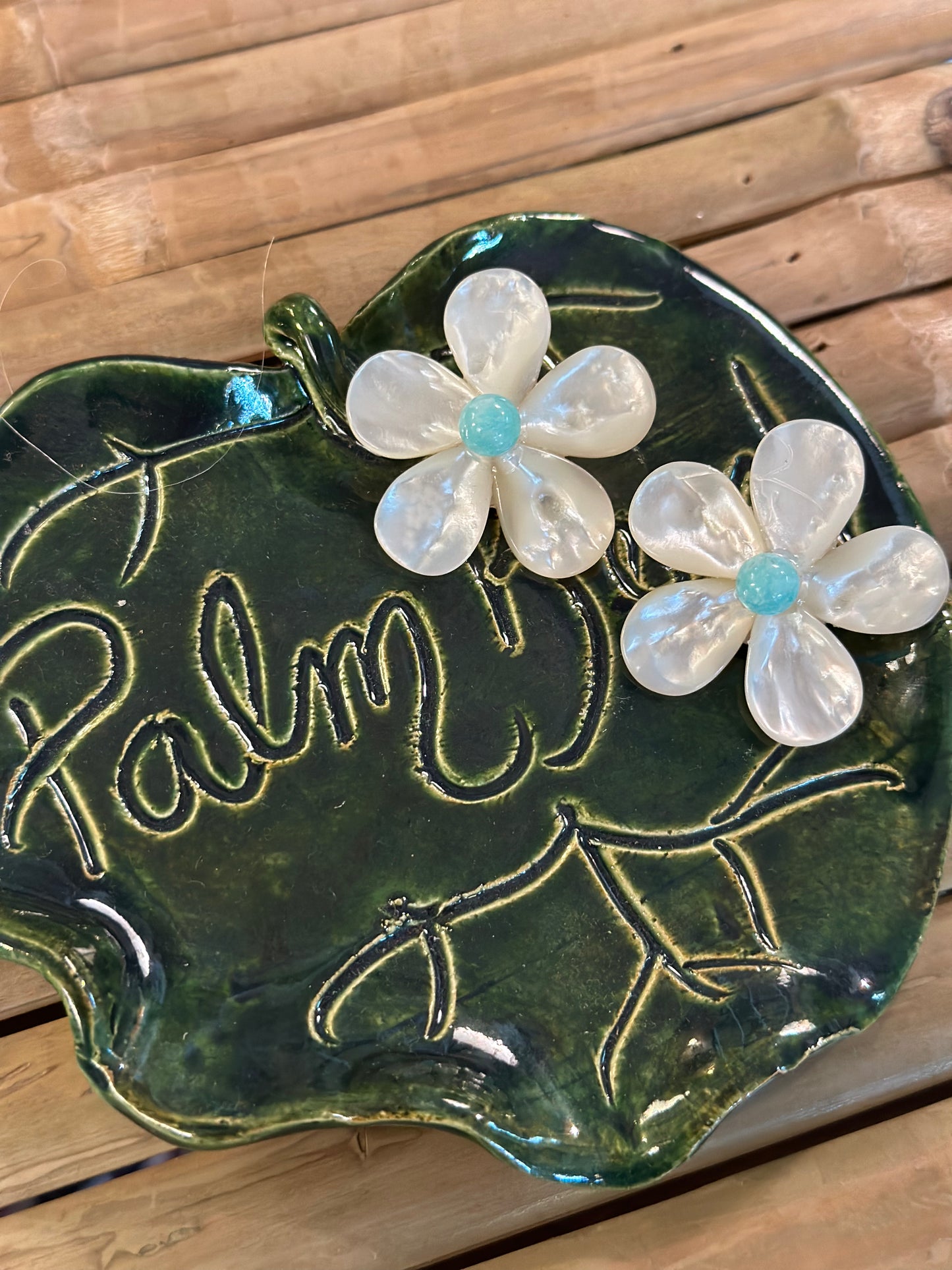 Polly Light Turquoise Bead Earrings - The Kemble Shop
