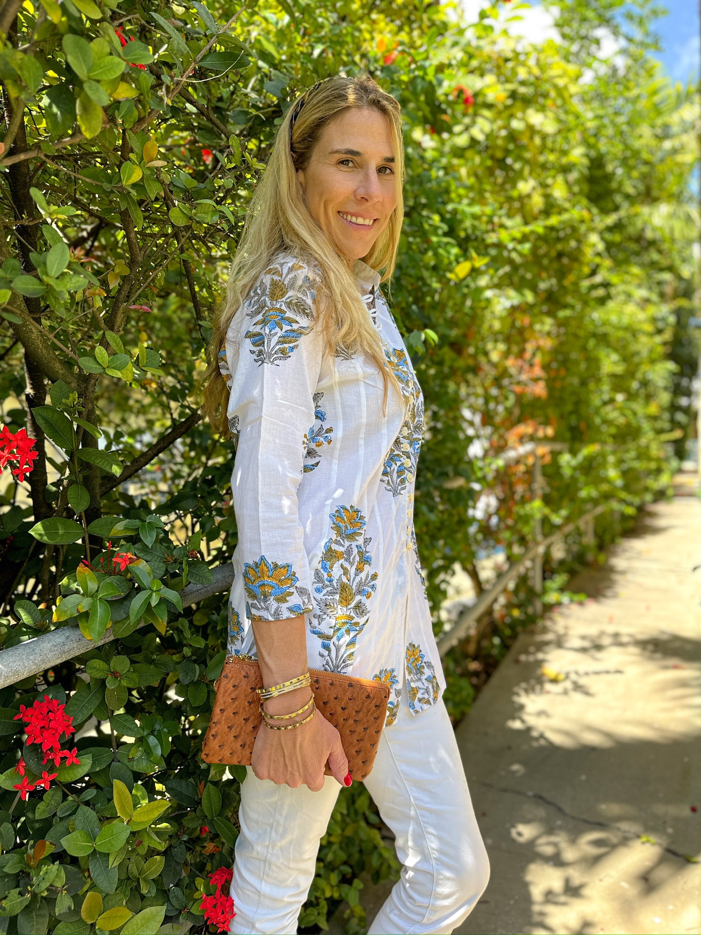 Royal Gold Bouquet Palm Beach Tunic - The Kemble Shop