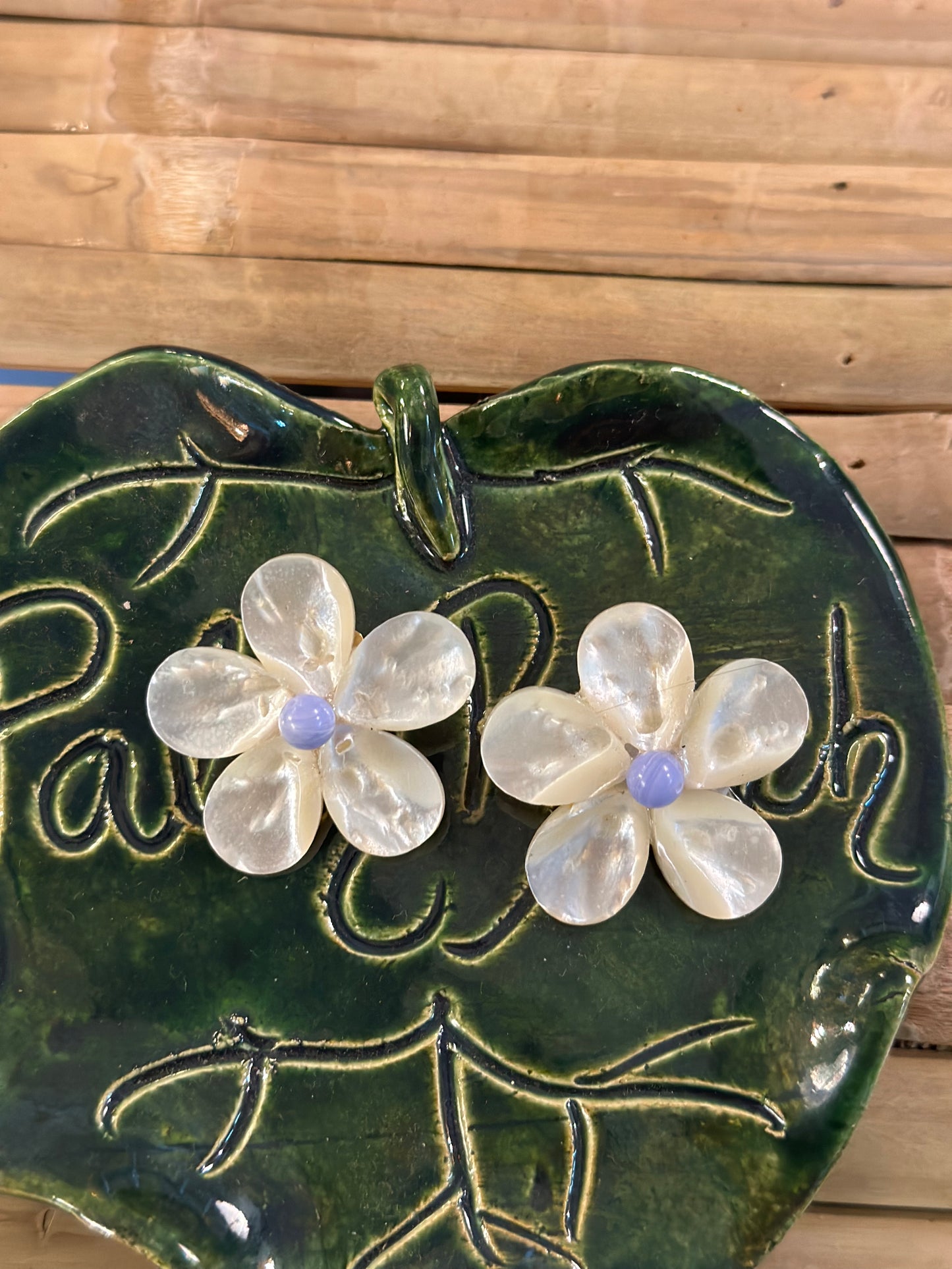 Polly Light Blue Bead Earrings - The Kemble Shop