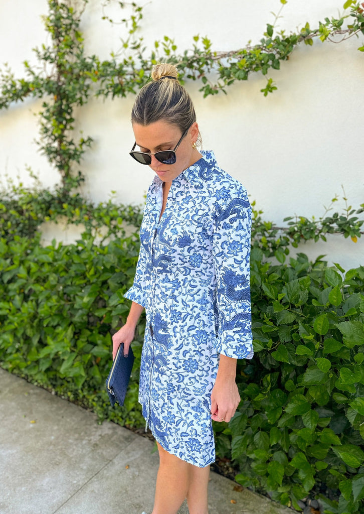 Sag Harbor Navy Dragon Dress - The Kemble Shop