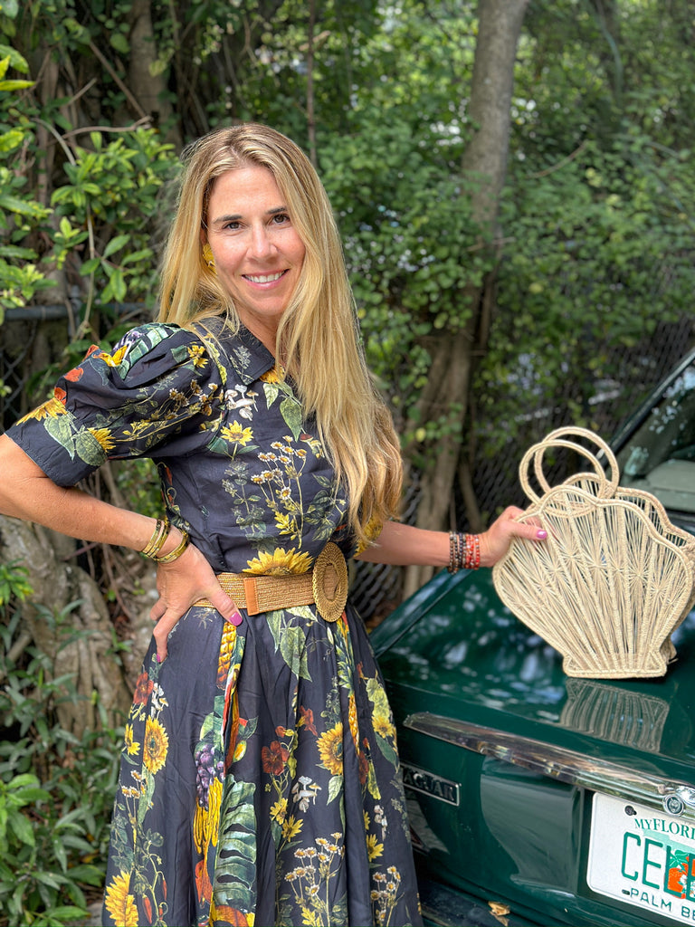 Dizzy Lizzie -Montauk Dress in Black Sunflower - The Kemble Shop