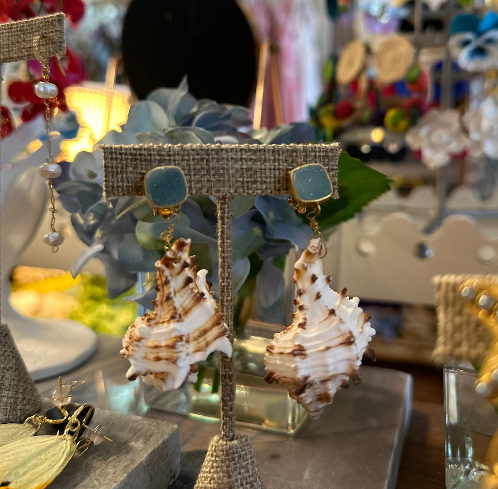 Blue Shell Drop- by Meg Carter - The Kemble Shop