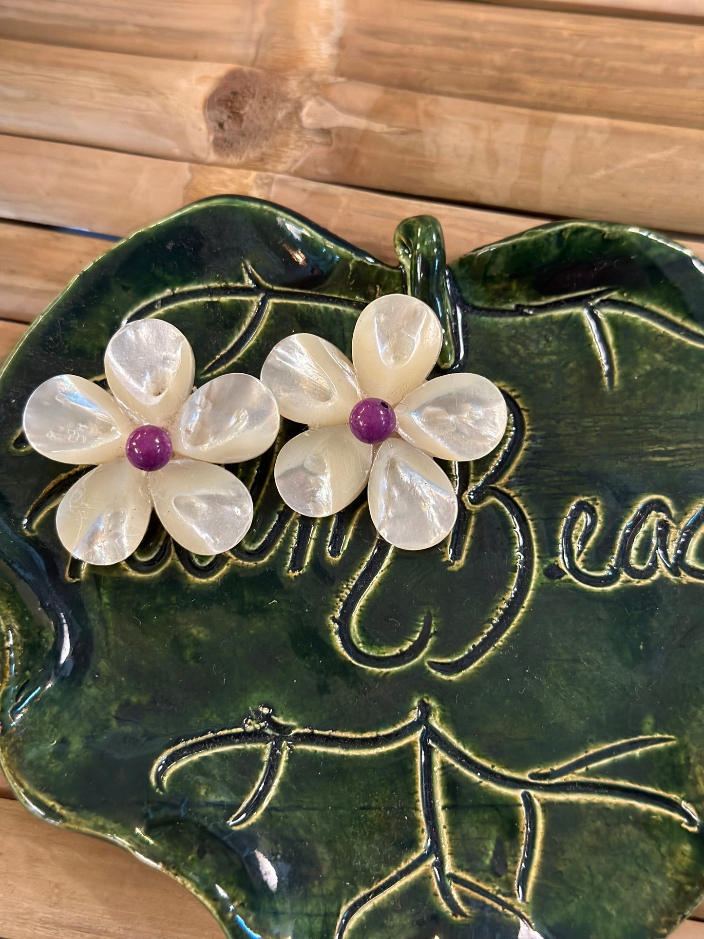 Polly Lavender Bead Earrings - The Kemble Shop